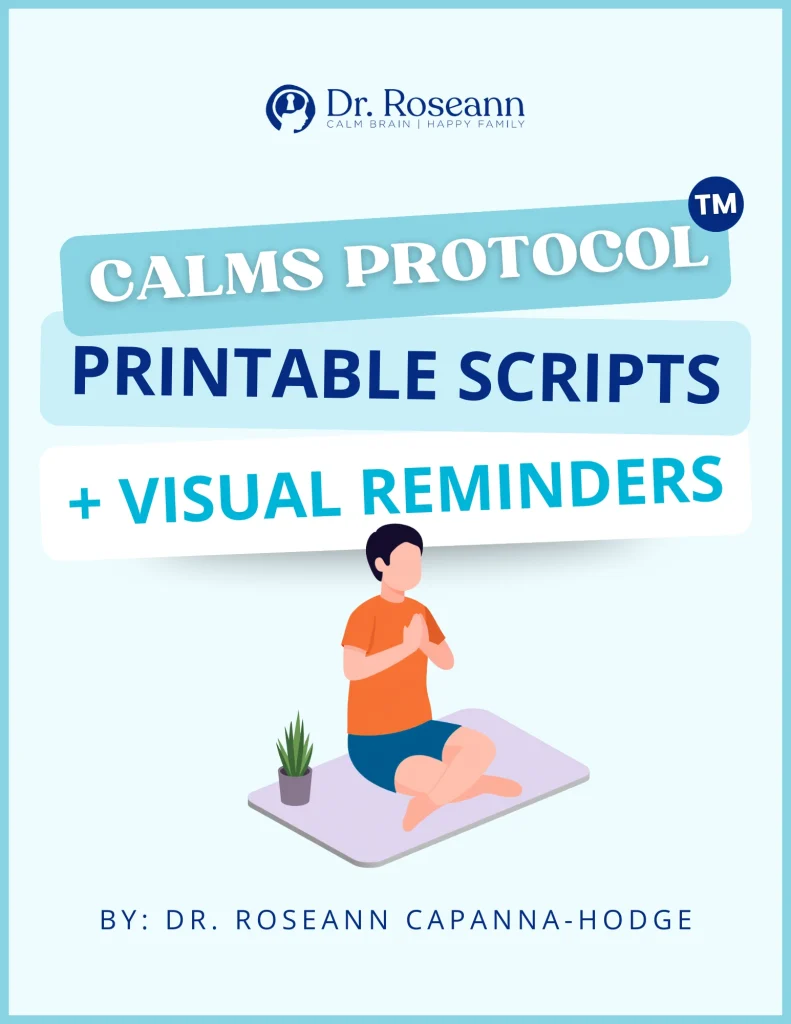 CALMS Protocol printable scripts and visual reminders guide cover