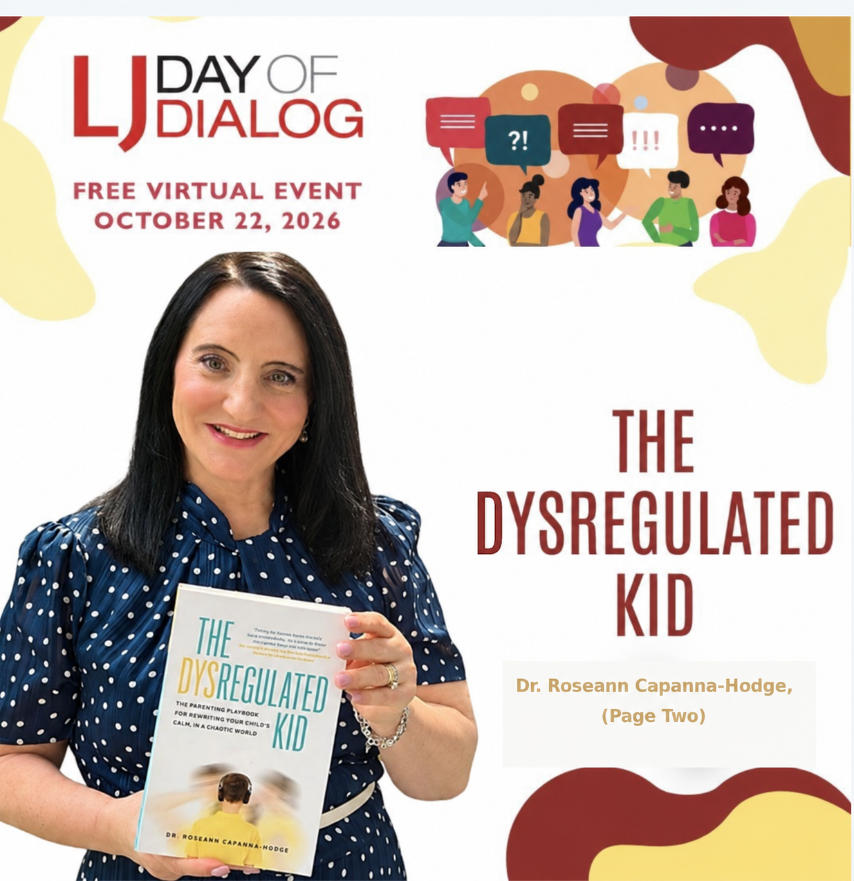 Library Journal Day of Dialog Fall 2026 free virtual event on October 22, 2026 featuring Dr. Roseann Capanna-Hodge and The Dysregulated Kid